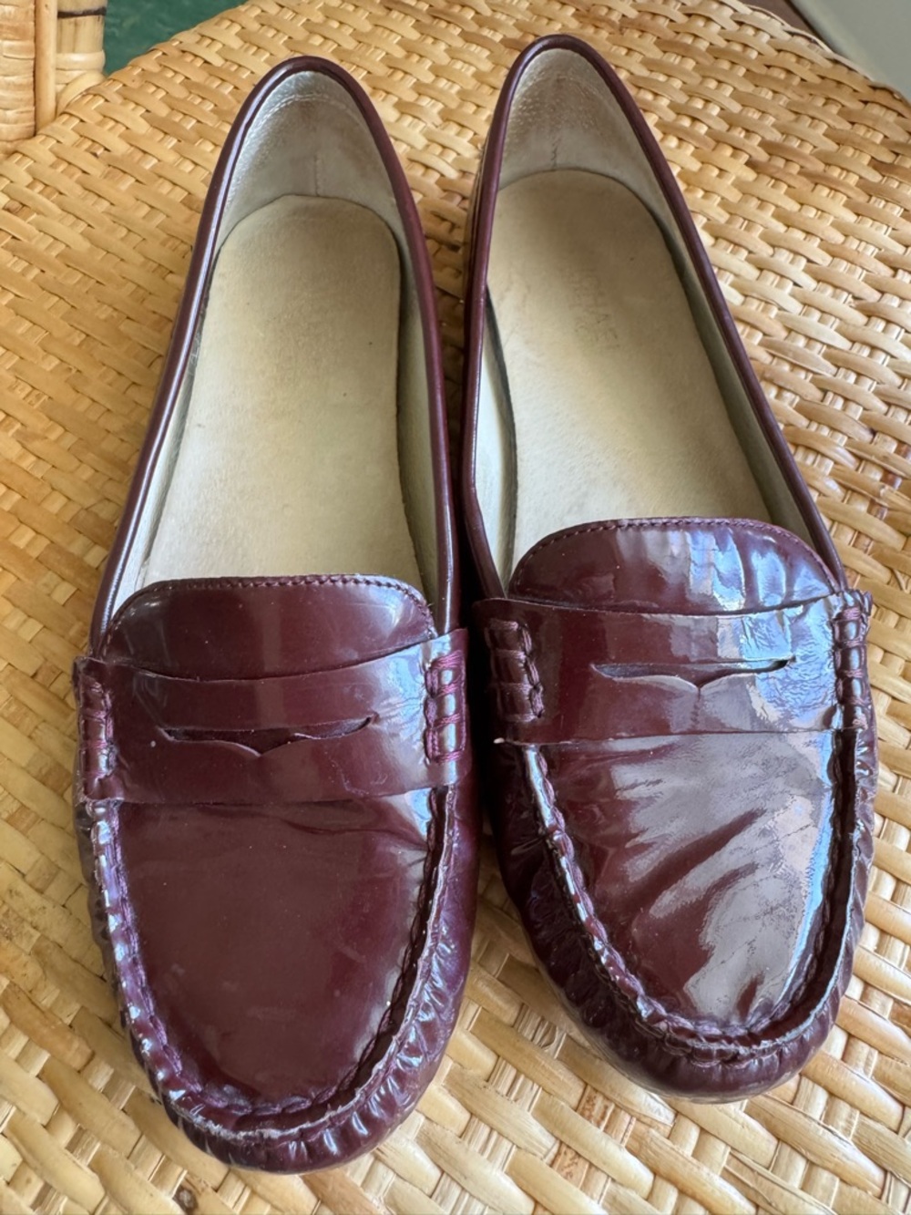 Michael Kors Burgundy loafers with silver heel hardware. Size 7 1/2 M
